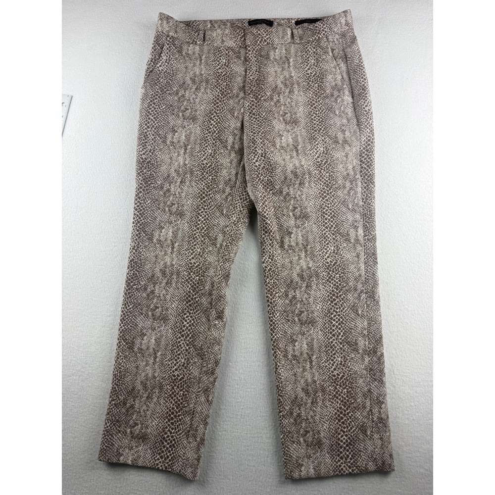 Banana Republic Avery Snakeskin‎ Print Ankle Pants Womens 8 Brown Tan Slim